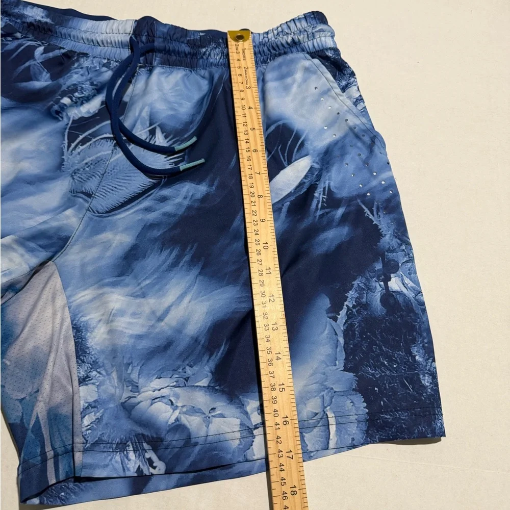 adidas abstract pattern‎ blue swim trunks shorts, men's xl #1343